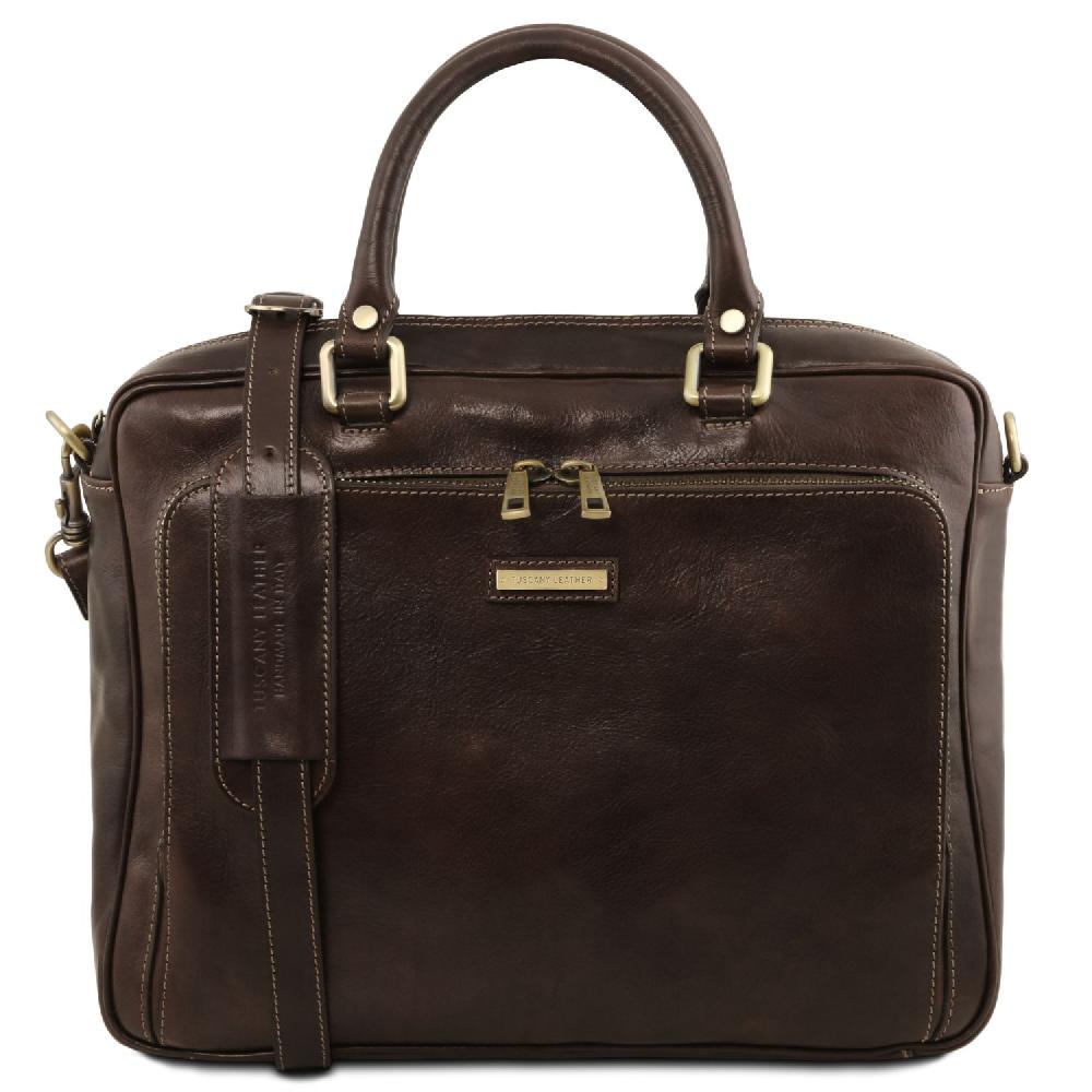Tuscany Leather Borsa Porta Computer da Lavoro con Tasca Frontale in Pelle Offerta Pasqua