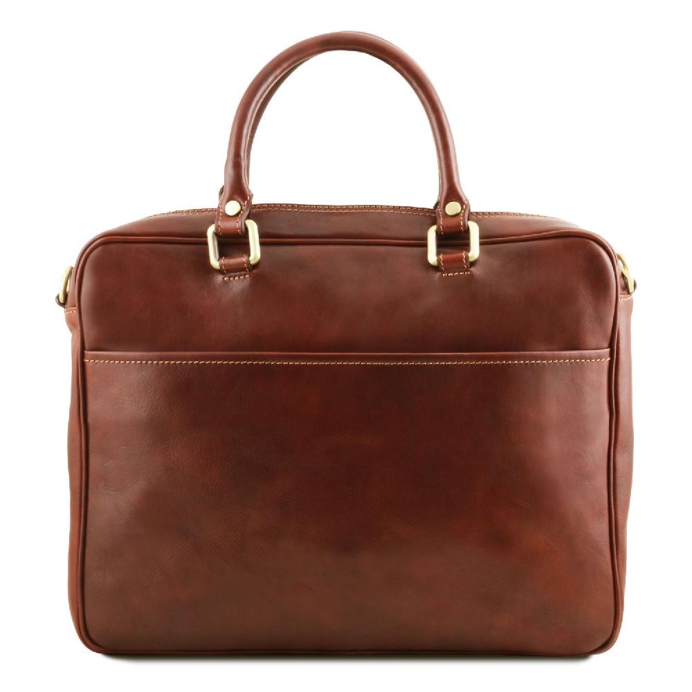 Tuscany Leather Borsa Porta Computer da Lavoro con Tasca Frontale in Pelle Offerta per la Festa della Mamma