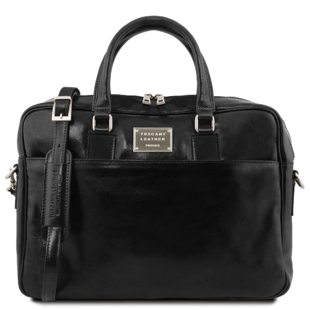 Tuscany Leather Borsa Porta Computer a 2 Scomparti in Pelle In vendita