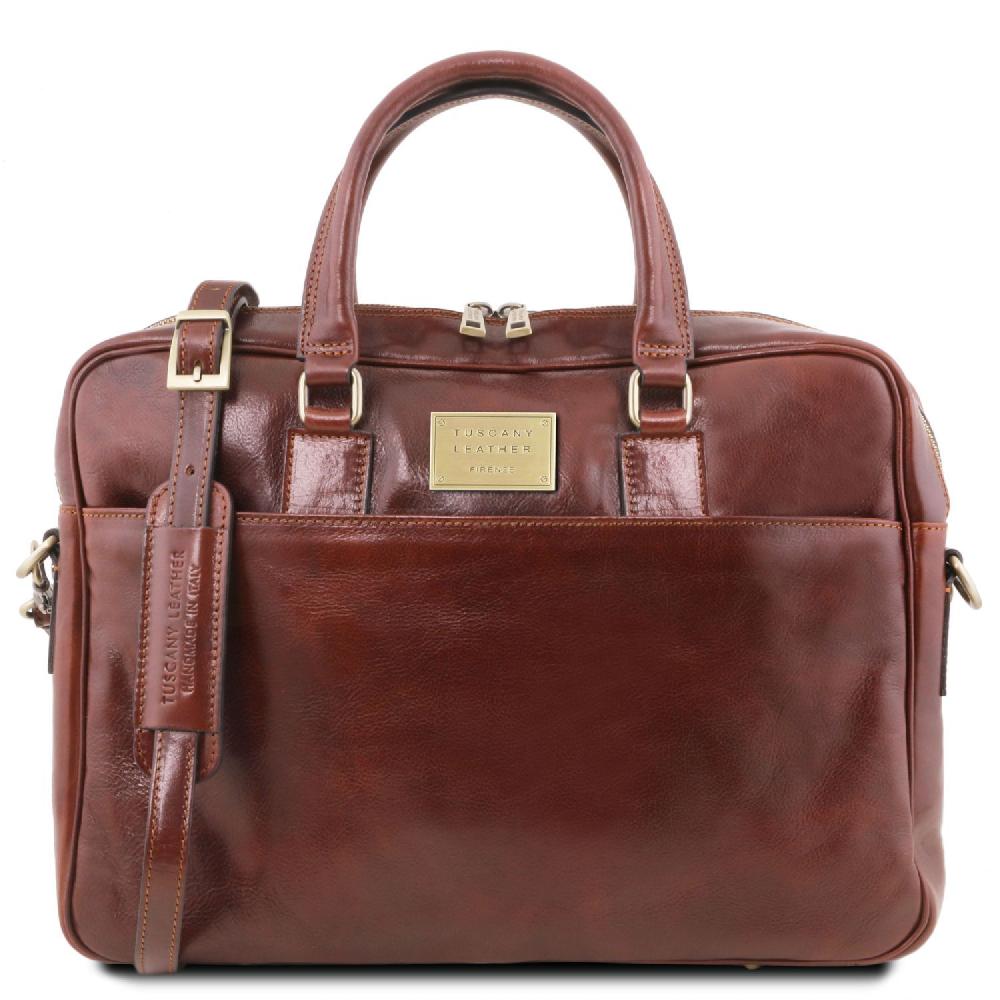 Tuscany Leather Borsa Porta Computer a 2 Scomparti in Pelle 50% di sconto per tempo limitato