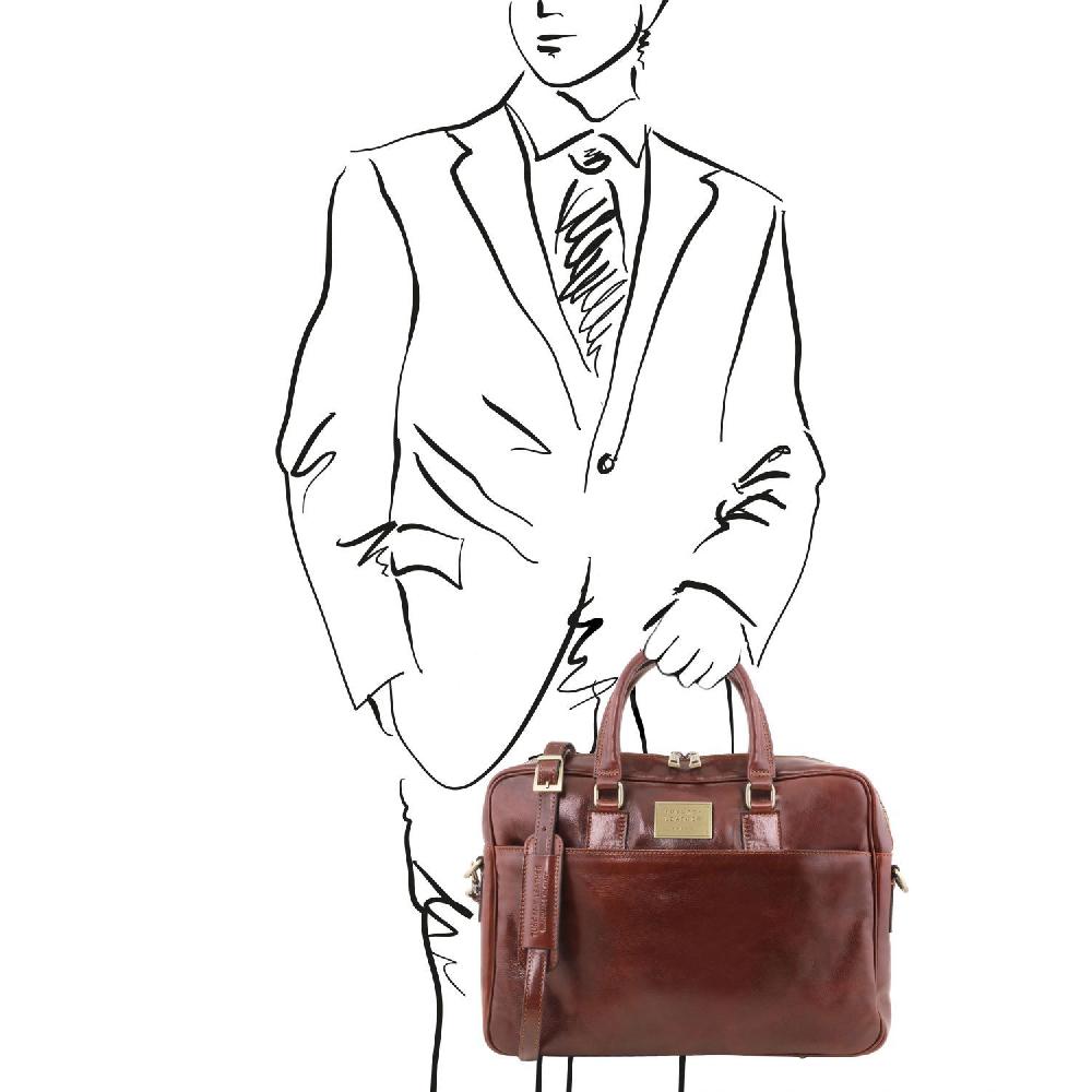Tuscany Leather Borsa Porta Computer a 2 Scomparti in Pelle 50% di sconto per tempo limitato