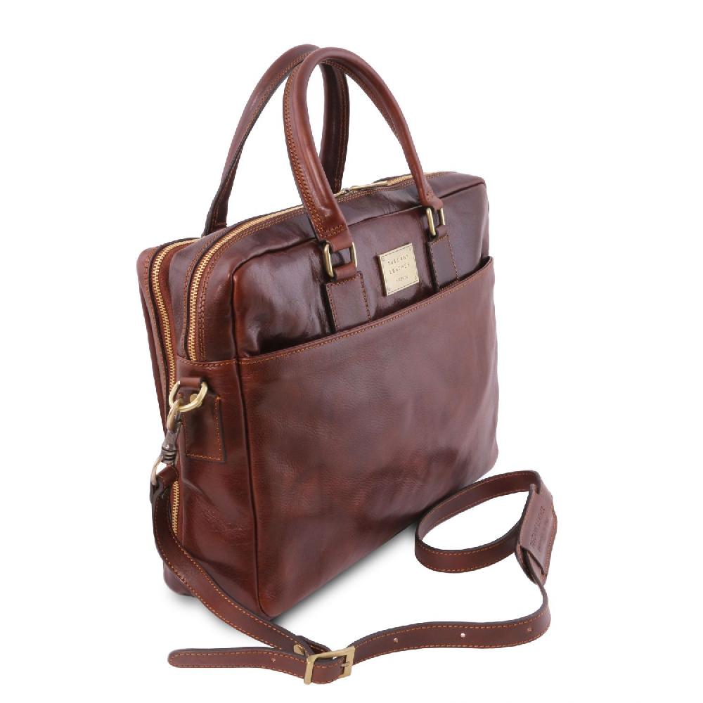 Tuscany Leather Borsa Porta Computer a 2 Scomparti in Pelle 50% di sconto per tempo limitato