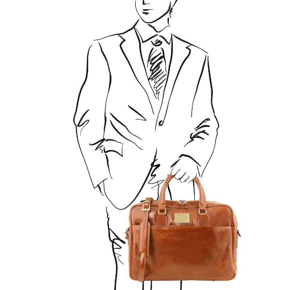 Tuscany Leather Borsa Porta Computer a 2 Scomparti in Pelle Sconti questo mese