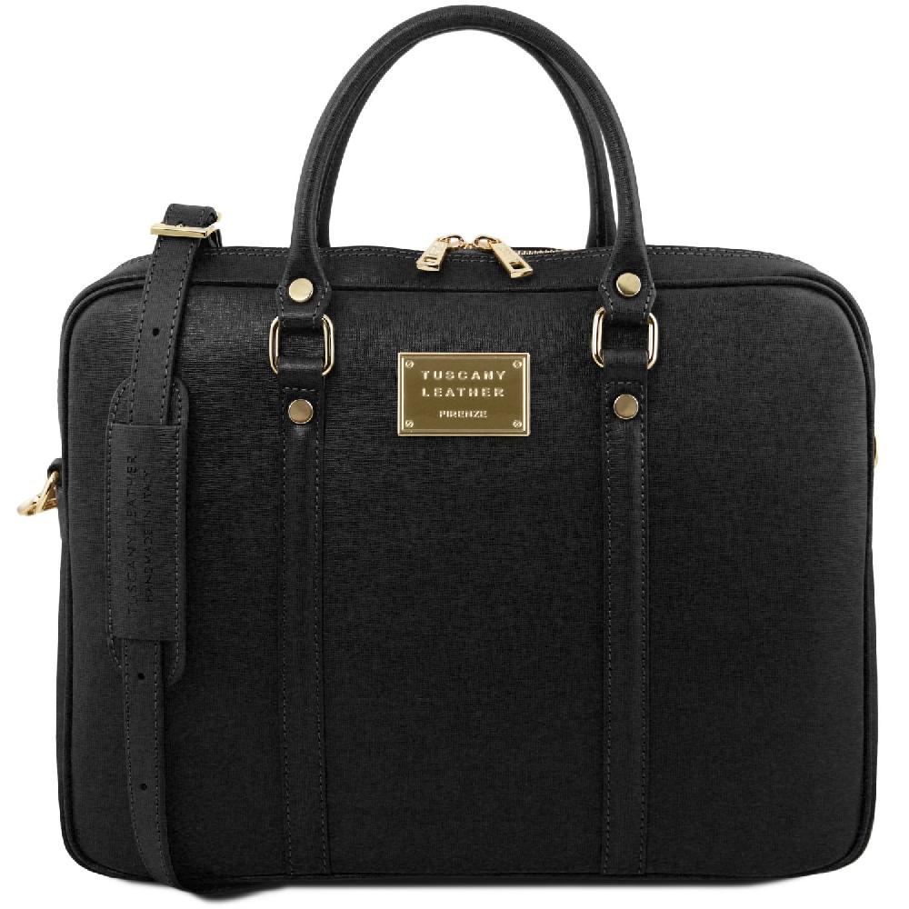 Tuscany Leather Borsa Porta Computer da Donna in Pelle Saffiano Italia