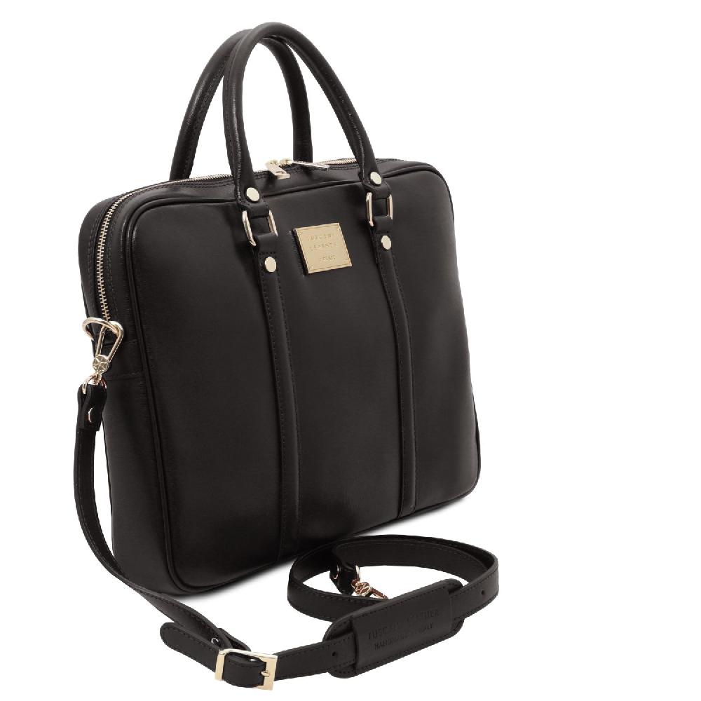 Tuscany Leather Borsa Porta Computer da Donna in Pelle Saffiano Italia