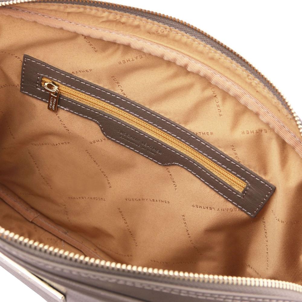 Tuscany Leather Borsa Porta Computer da Donna in Pelle Saffiano In Linea