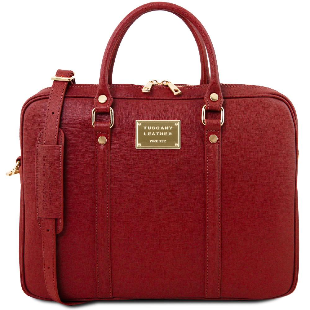 Tuscany Leather Borsa Porta Computer da Donna in Pelle Saffiano Nuovo