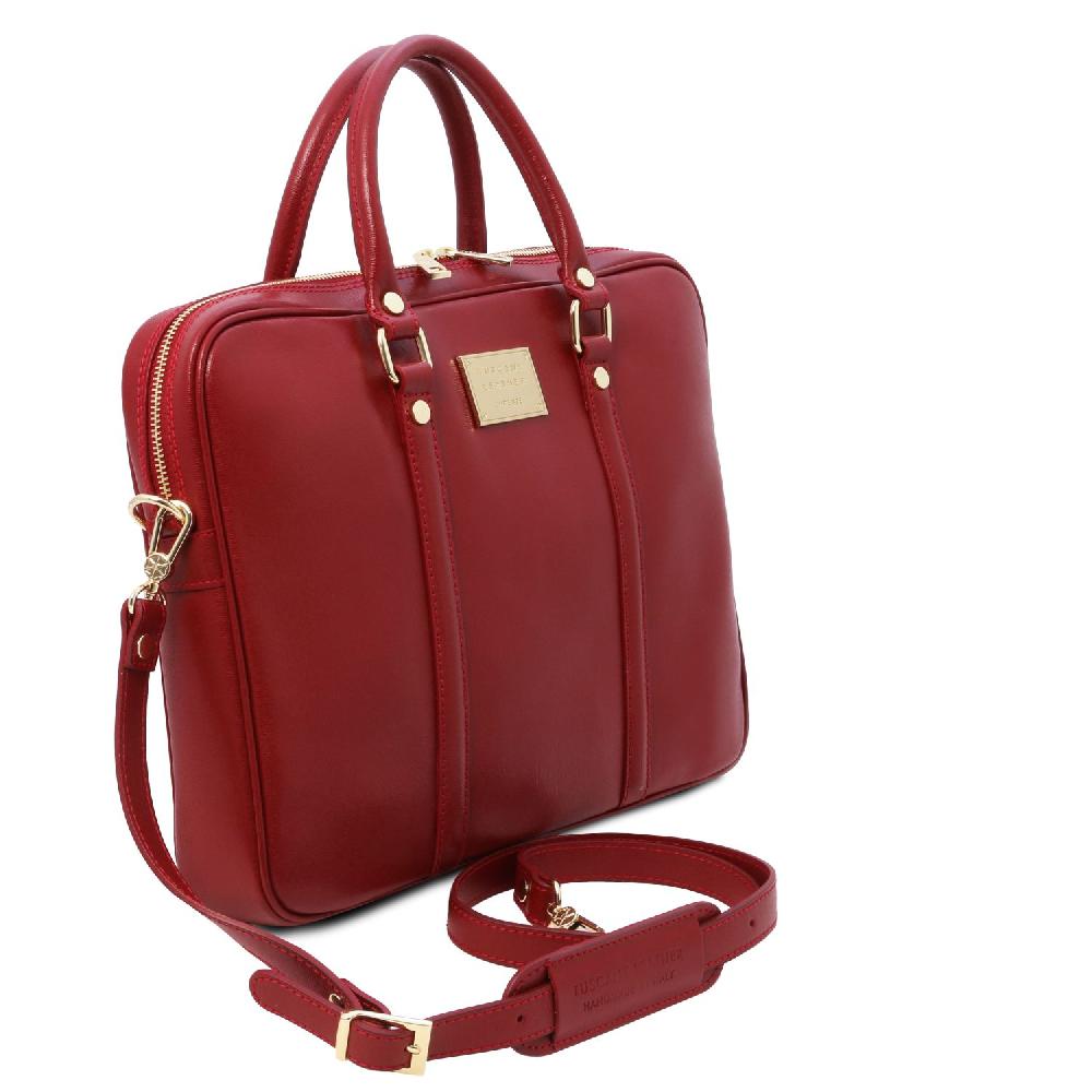 Tuscany Leather Borsa Porta Computer da Donna in Pelle Saffiano Nuovo