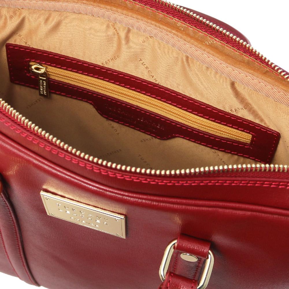 Tuscany Leather Borsa Porta Computer da Donna in Pelle Saffiano Nuovo