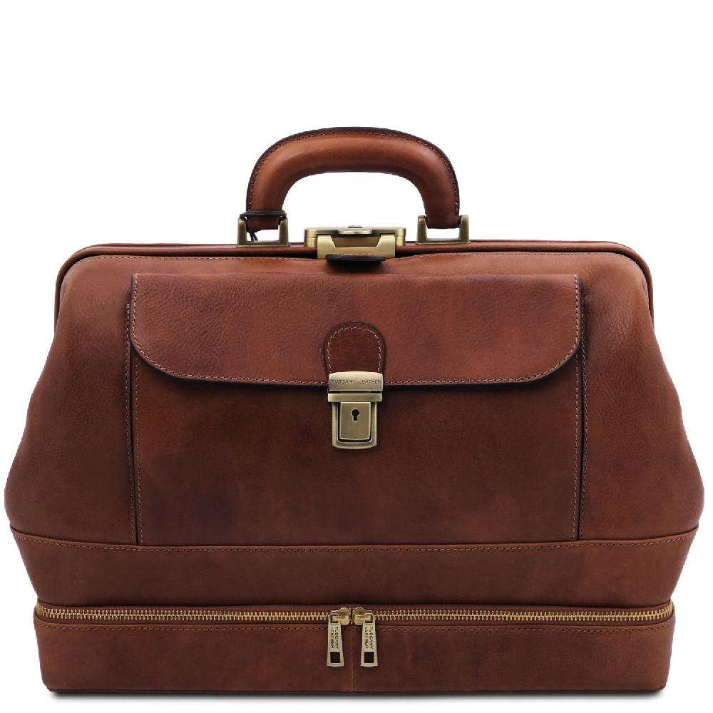 Tuscany Leather Esclusiva Borsa Medico in Pelle con Doppio Fondo Economico