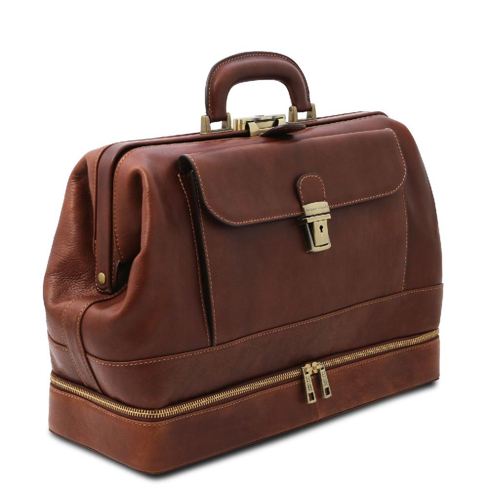 Tuscany Leather Esclusiva Borsa Medico in Pelle con Doppio Fondo Economico