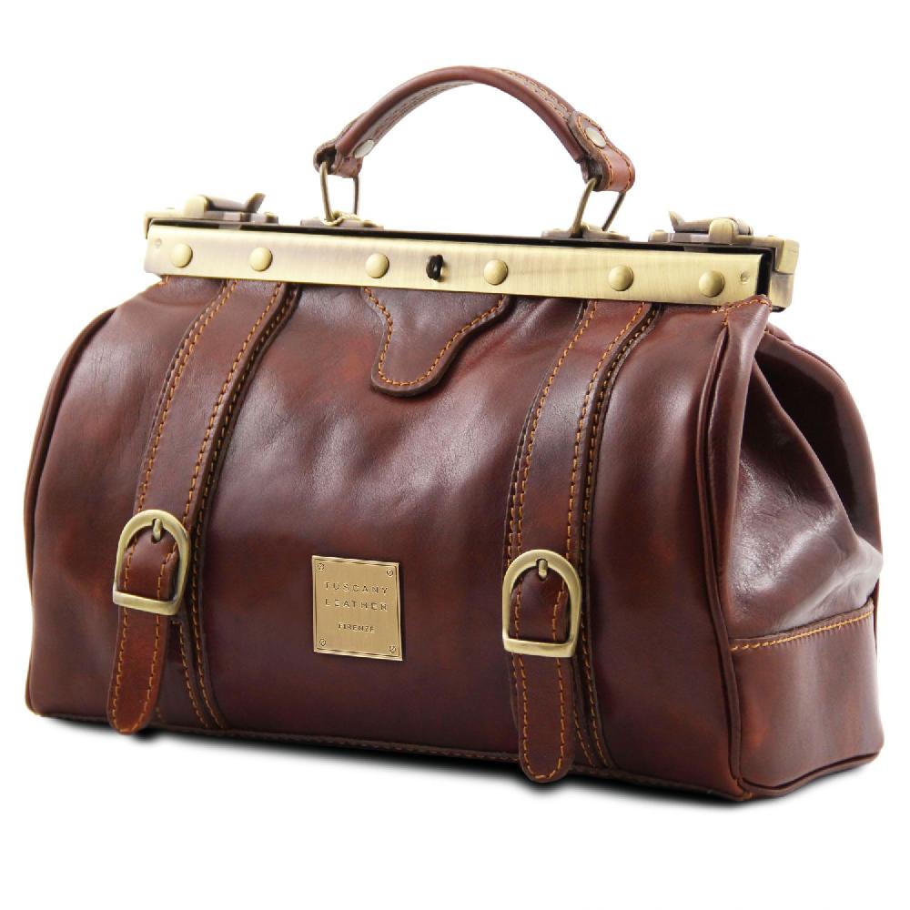 Tuscany Leather Borsa Medico in Pelle con Fibbie Frontali Vendita Calda