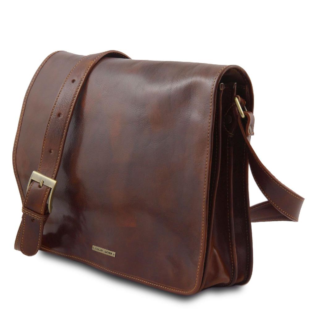 Tuscany Leather Borsa a Tracolla 2 Scomparti in Pelle Offerta esclusiva