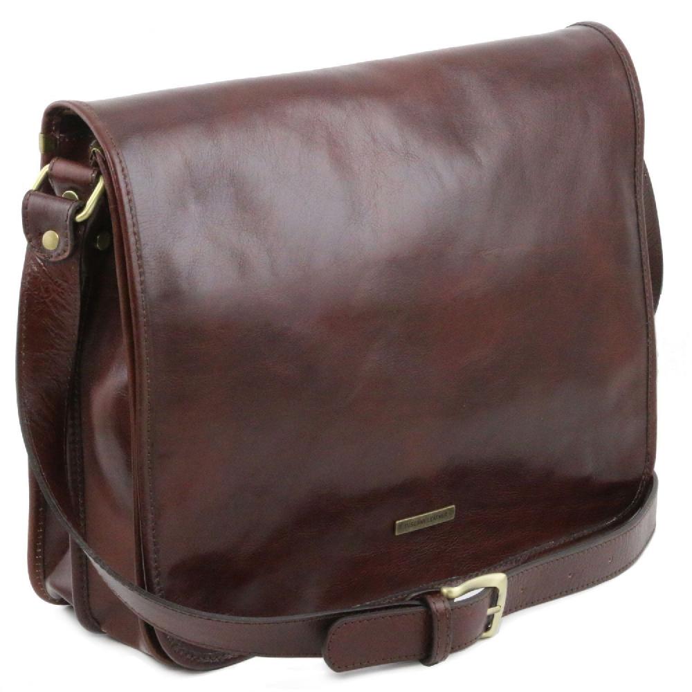 Tuscany Leather Borsa a Tracolla 2 Scomparti - Misura Grande Vendite stagionali