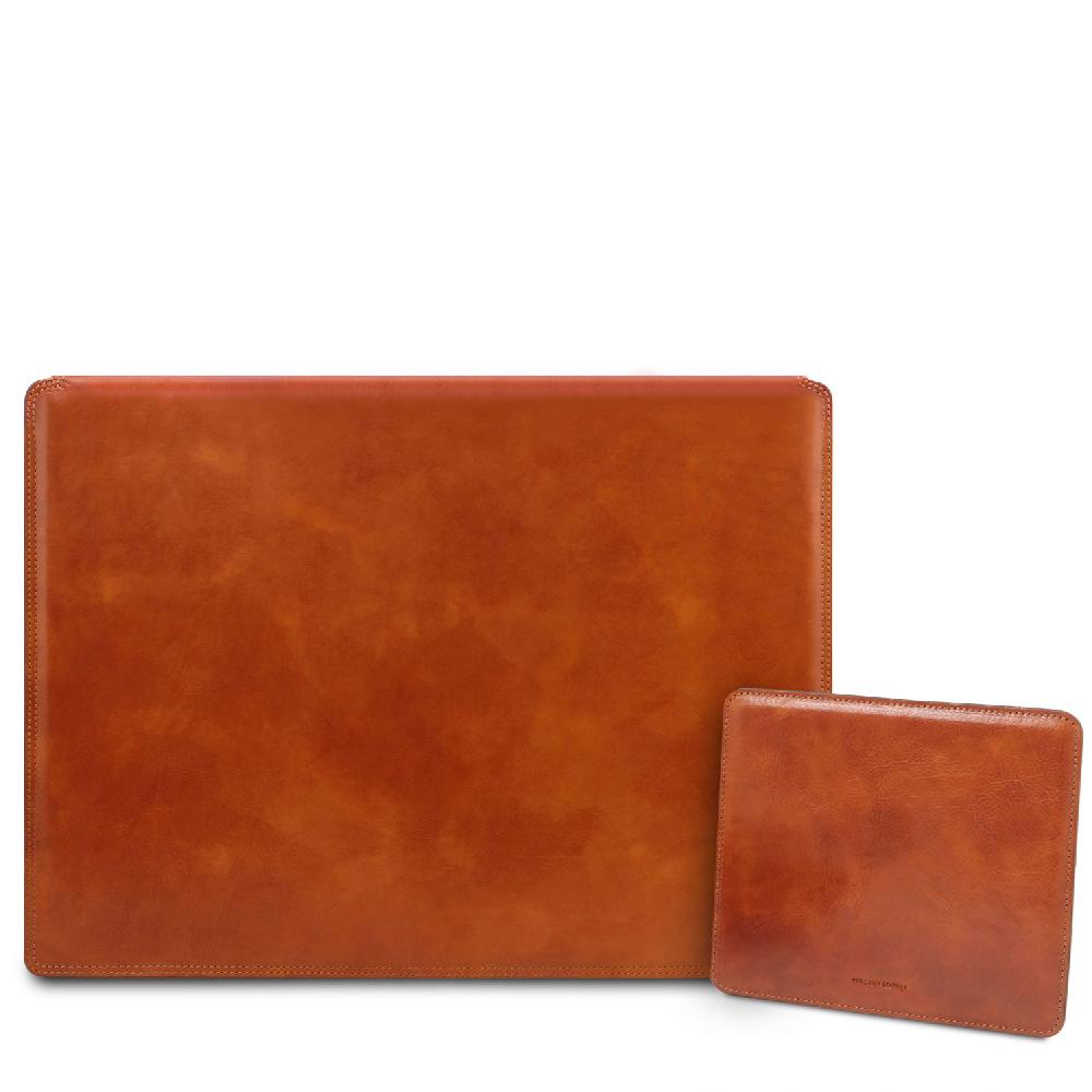 Tuscany Leather Sottomano da Scrivania con Ribalta e Tappetino per Mouse in Pelle Grandi sconti