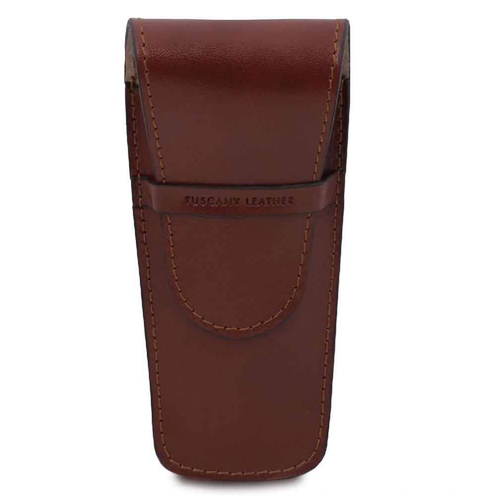 Tuscany Leather Elegante Porta Penne 2 Posti/porta Orologio in Pelle Comprane uno, ottenene uno gratis