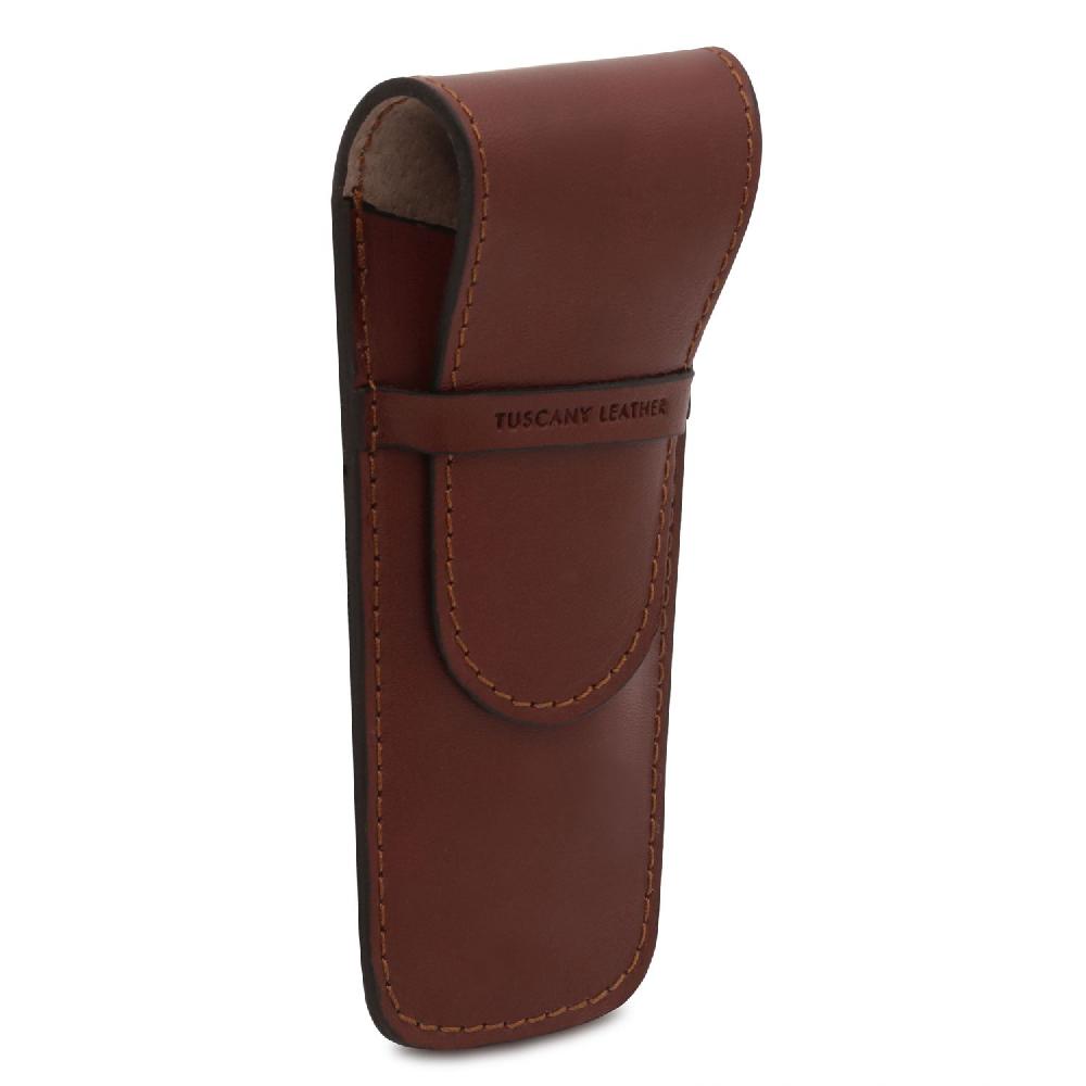 Tuscany Leather Elegante Porta Penne 2 Posti/porta Orologio in Pelle Comprane uno, ottenene uno gratis