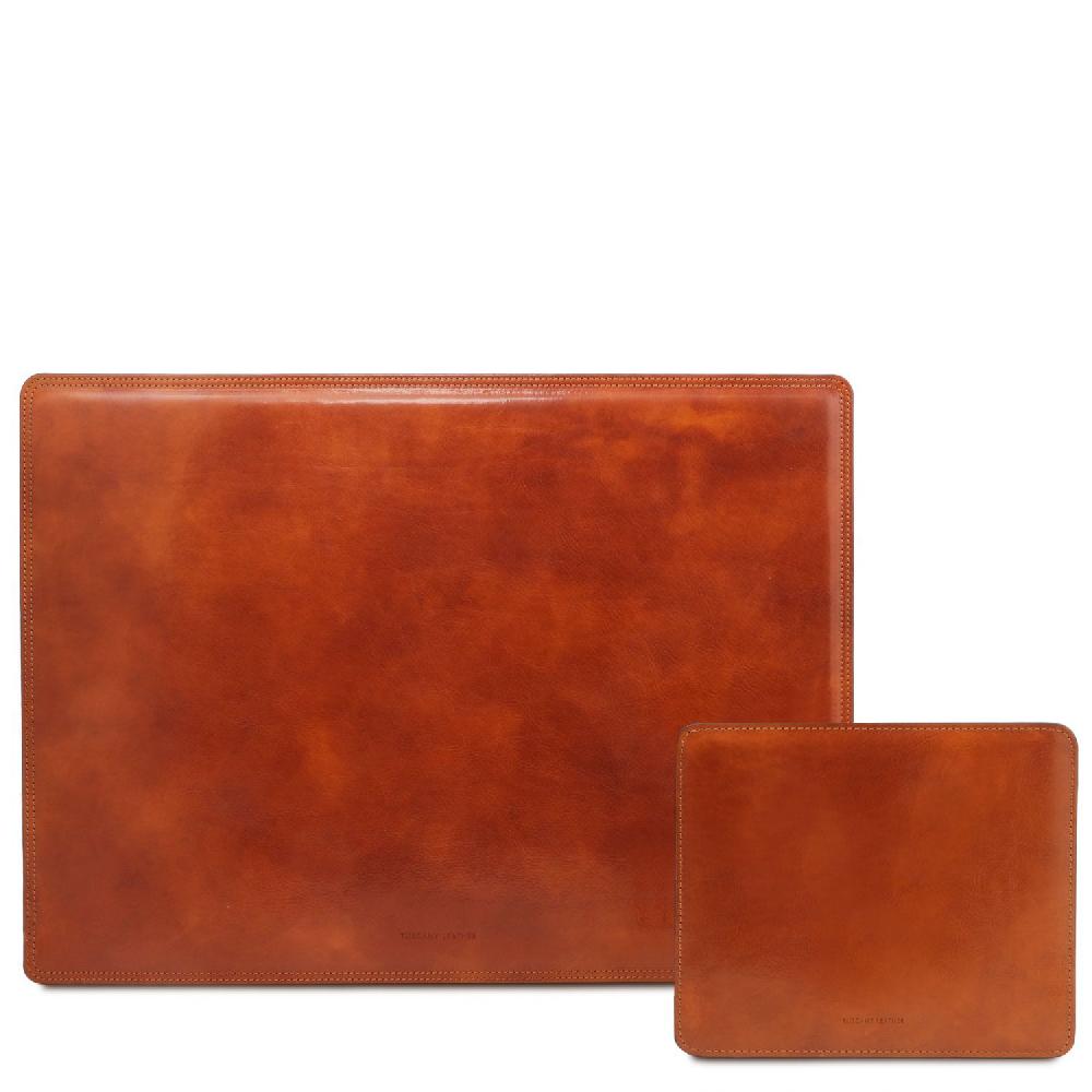 Tuscany Leather Sottomano da Scrivania e Tappetino per Mouse in Pelle Promozione temporanea
