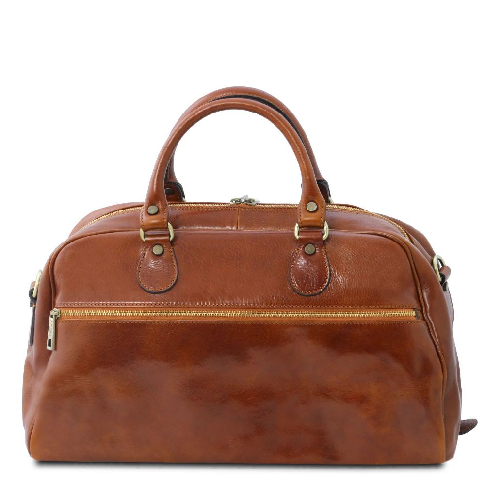 Tuscany Leather Borsone da Viaggio in Pelle - Misura Piccola Sostegno trimestrale