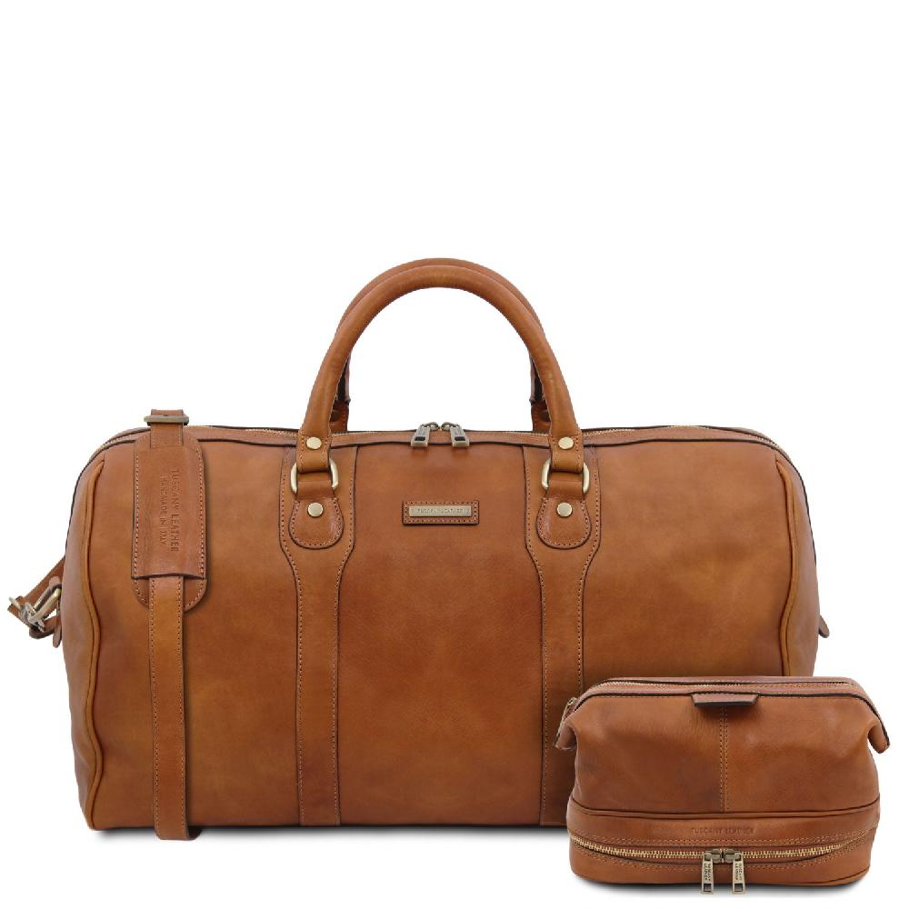 Tuscany Leather Borsone da Viaggio in Pelle e Beauty Case in Pelle Super sconto