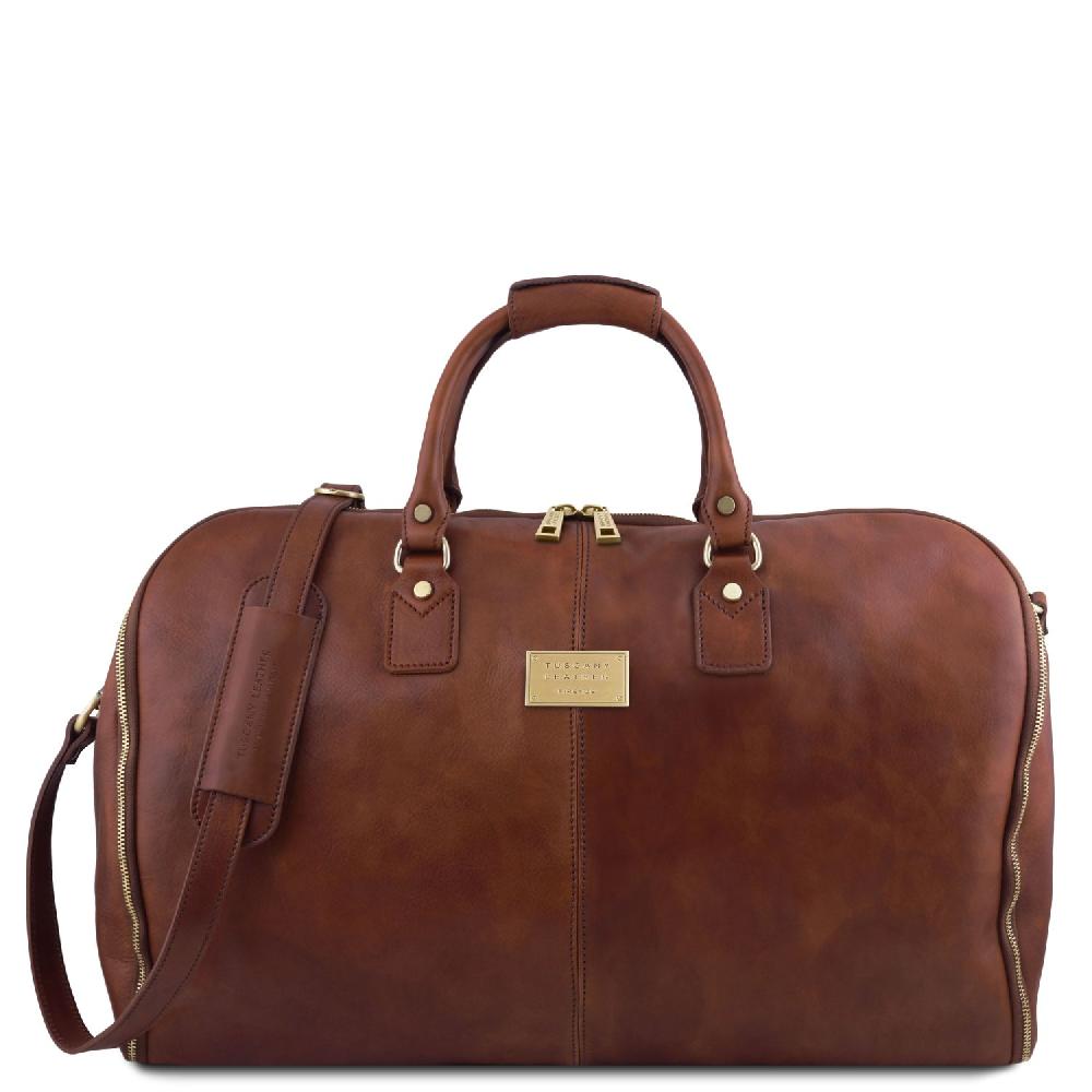 Tuscany Leather Borsone da Viaggio/Porta Abiti in Pelle Officina