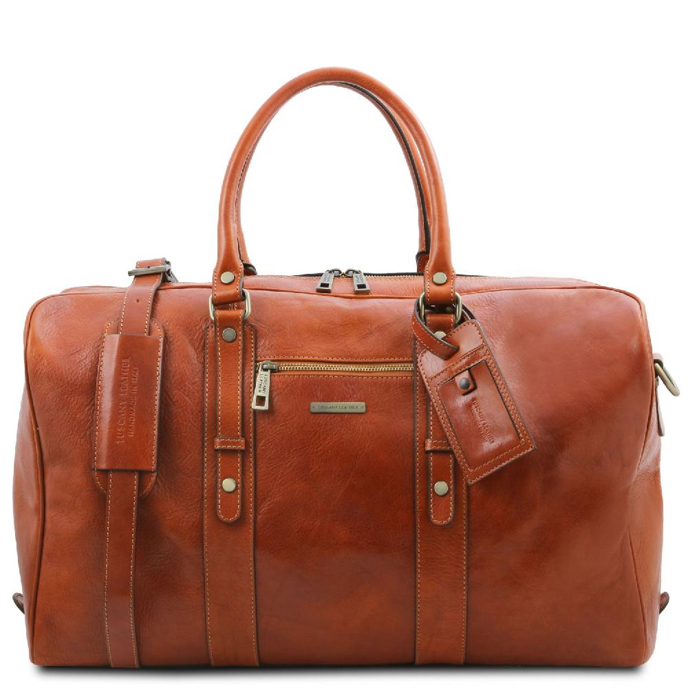 Tuscany Leather Borsone da Viaggio in Pelle con Tasca Frontale 50% di sconto per tempo limitato