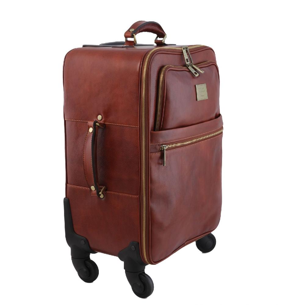 Tuscany Leather Trolley Verticale in Pelle con 4 Ruote Nuovo