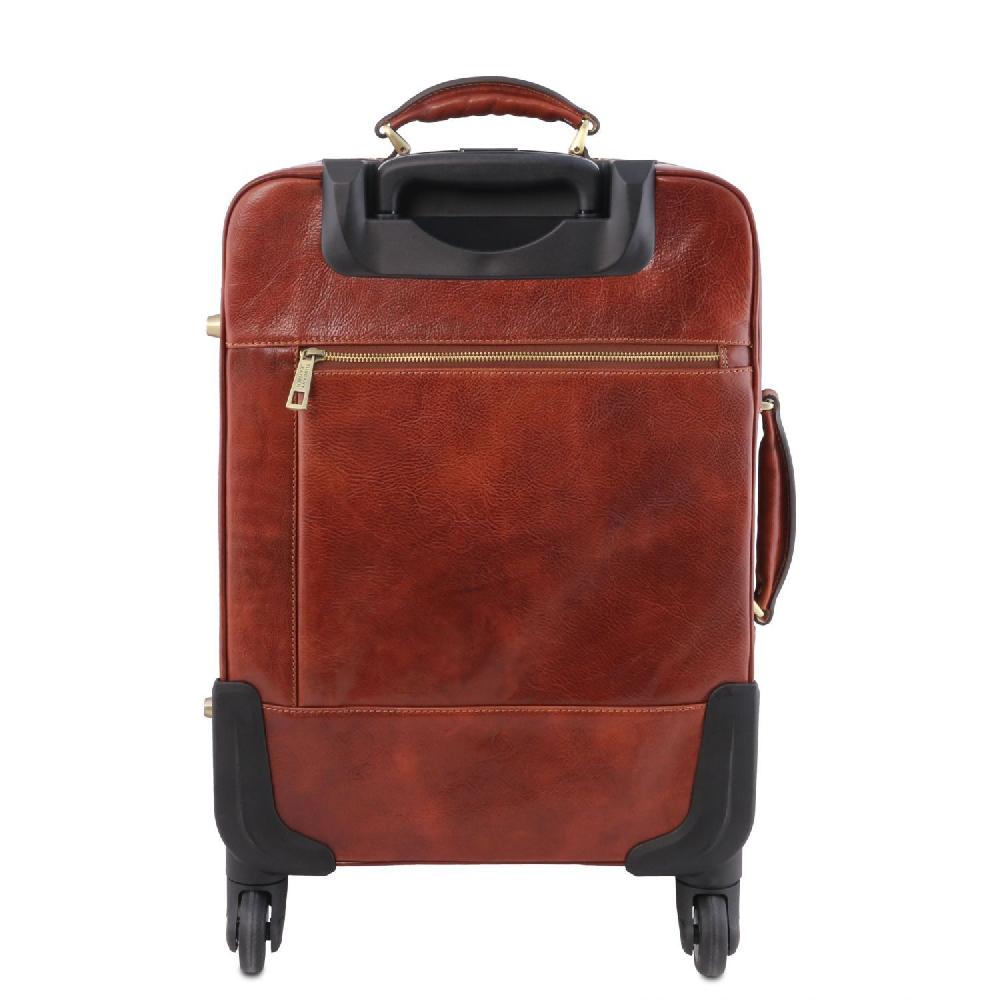 Tuscany Leather Trolley Verticale in Pelle con 4 Ruote Qualità