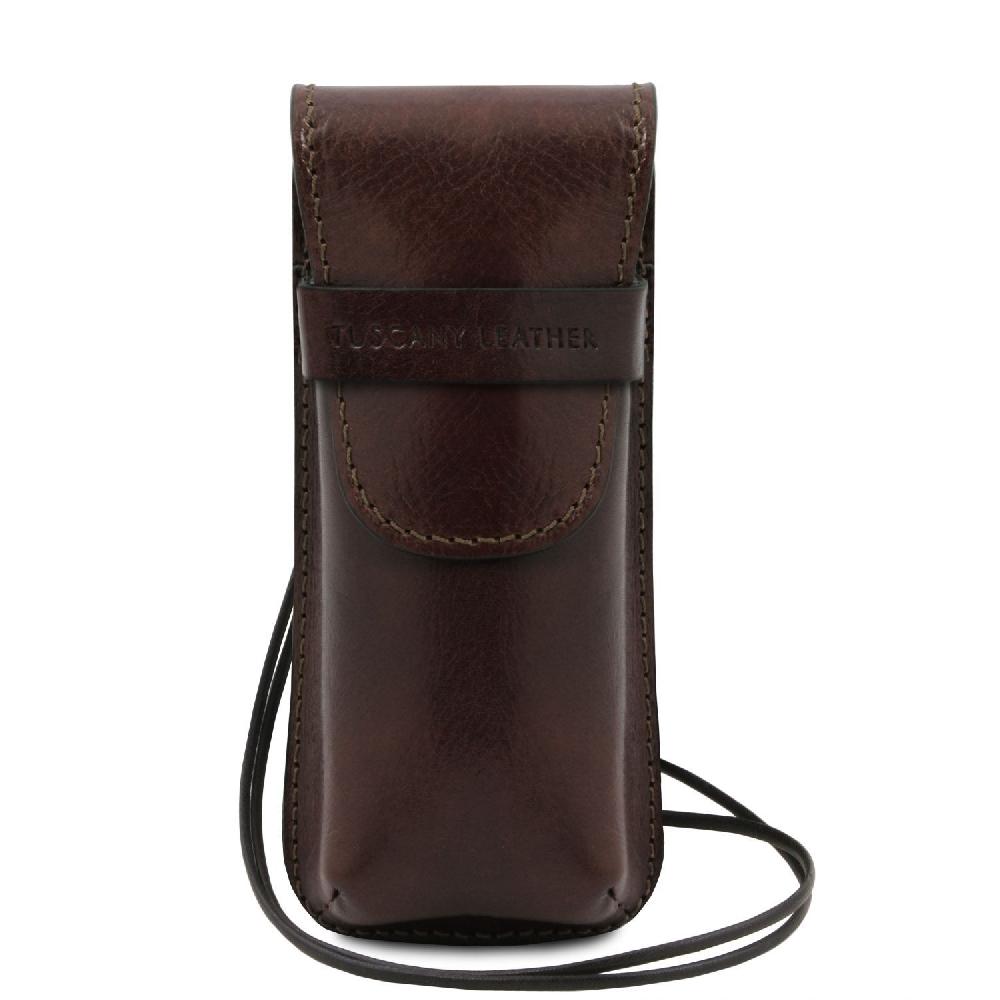 Tuscany Leather Esclusivo Portaocchiali/Portacellulare/porta Orologio a Tracolla in Pelle Saldi