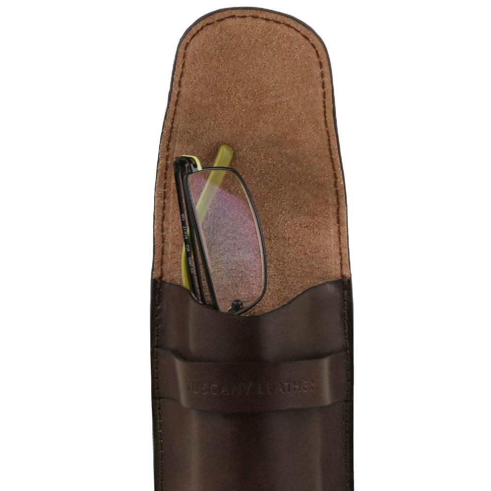 Tuscany Leather Esclusivo Portaocchiali/Portacellulare/porta Orologio a Tracolla in Pelle Saldi