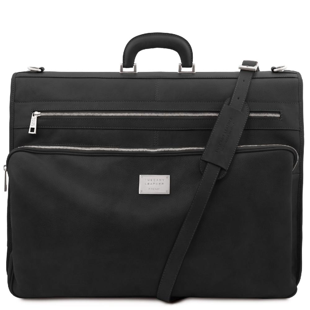 Tuscany Leather Porta Abiti in Pelle con Tascone Davanti In Saldo