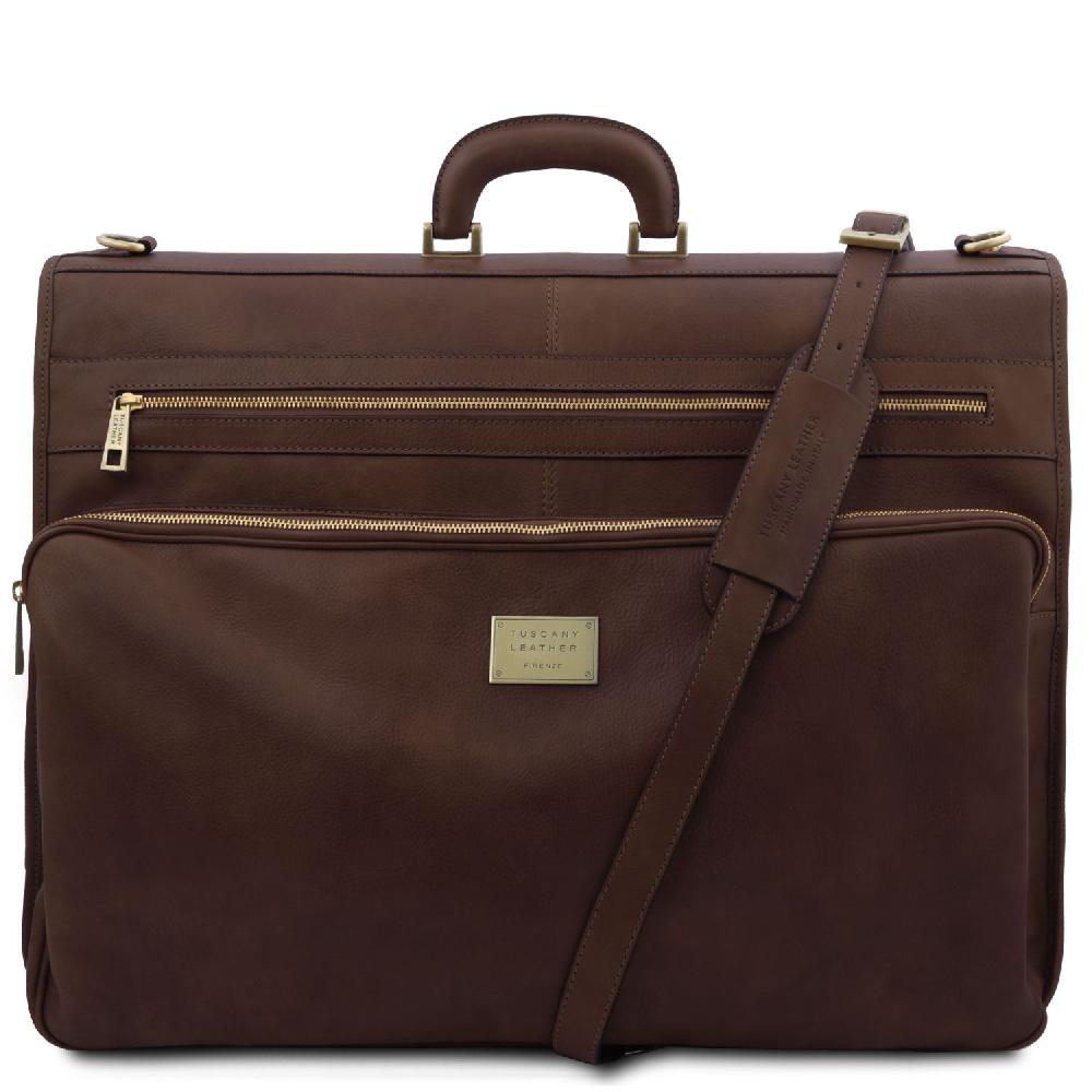 Tuscany Leather Porta Abiti in Pelle con Tascone Davanti Nuova