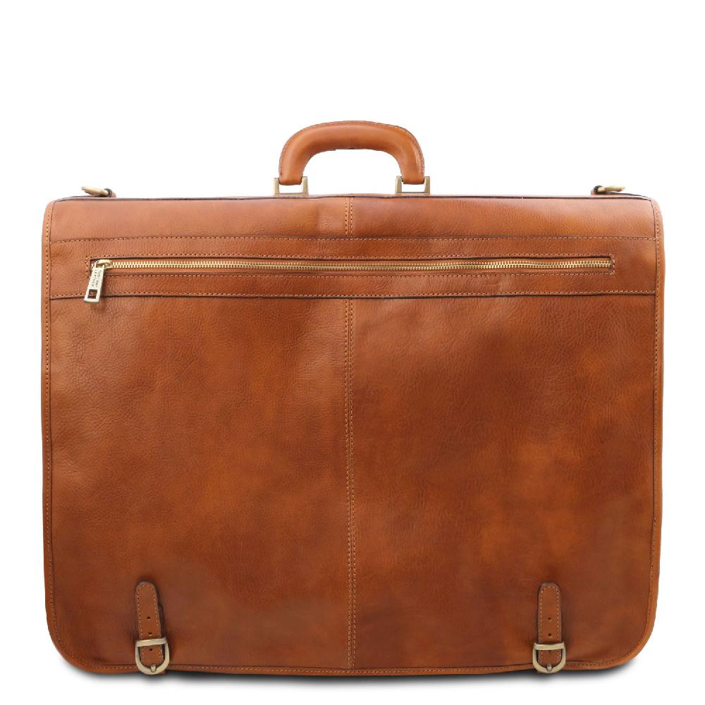Tuscany Leather Porta Abiti in Pelle con Tascone Davanti Spedizione gratuita