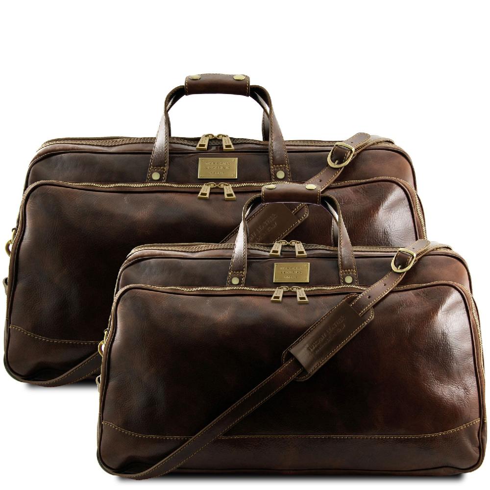 Tuscany Leather Set Trolley da Viaggio in Pelle Black Friday