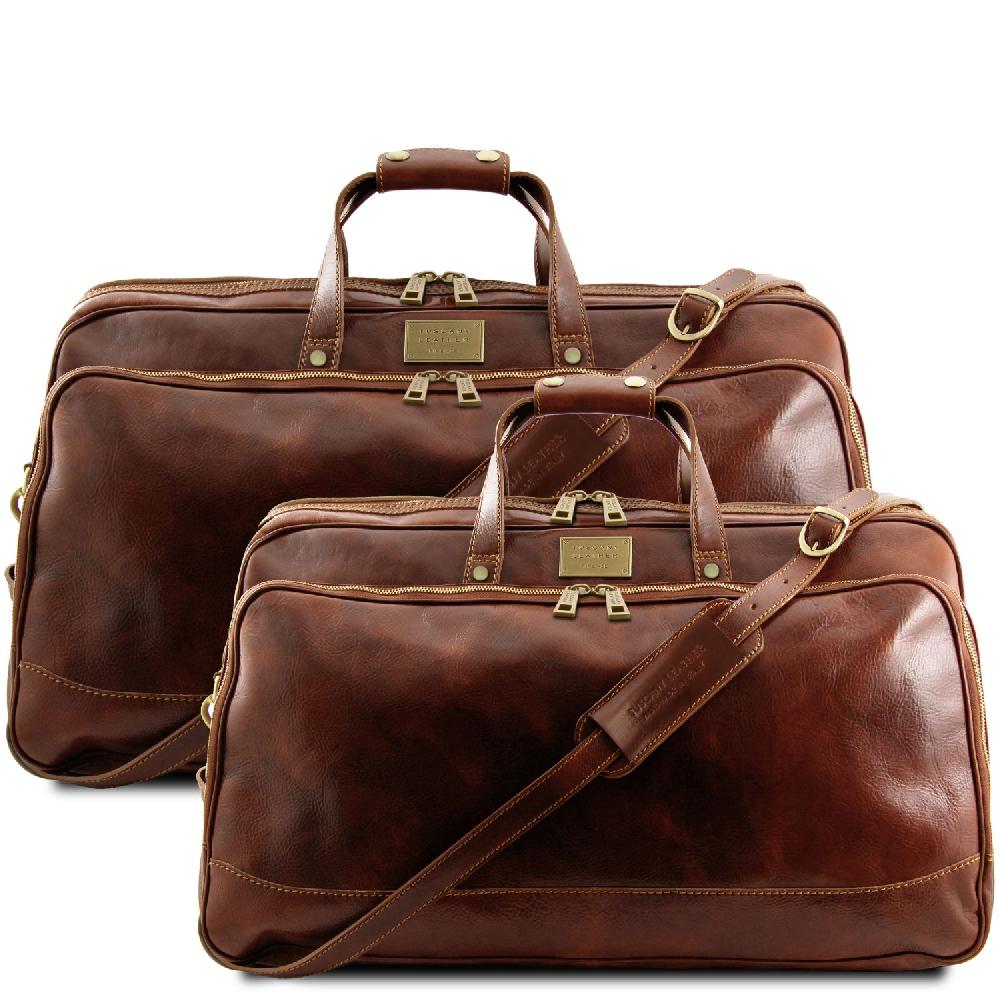 Tuscany Leather Set Trolley da Viaggio in Pelle Cyber Monday
