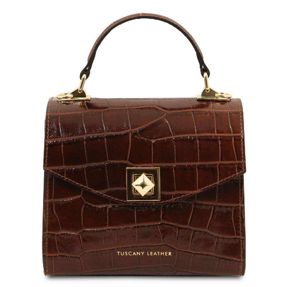 Tuscany Leather Borsa a Mano in Pelle Stampa Cocco Fino al 50% di sconto