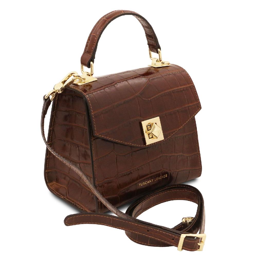 Tuscany Leather Borsa a Mano in Pelle Stampa Cocco Fino al 50% di sconto