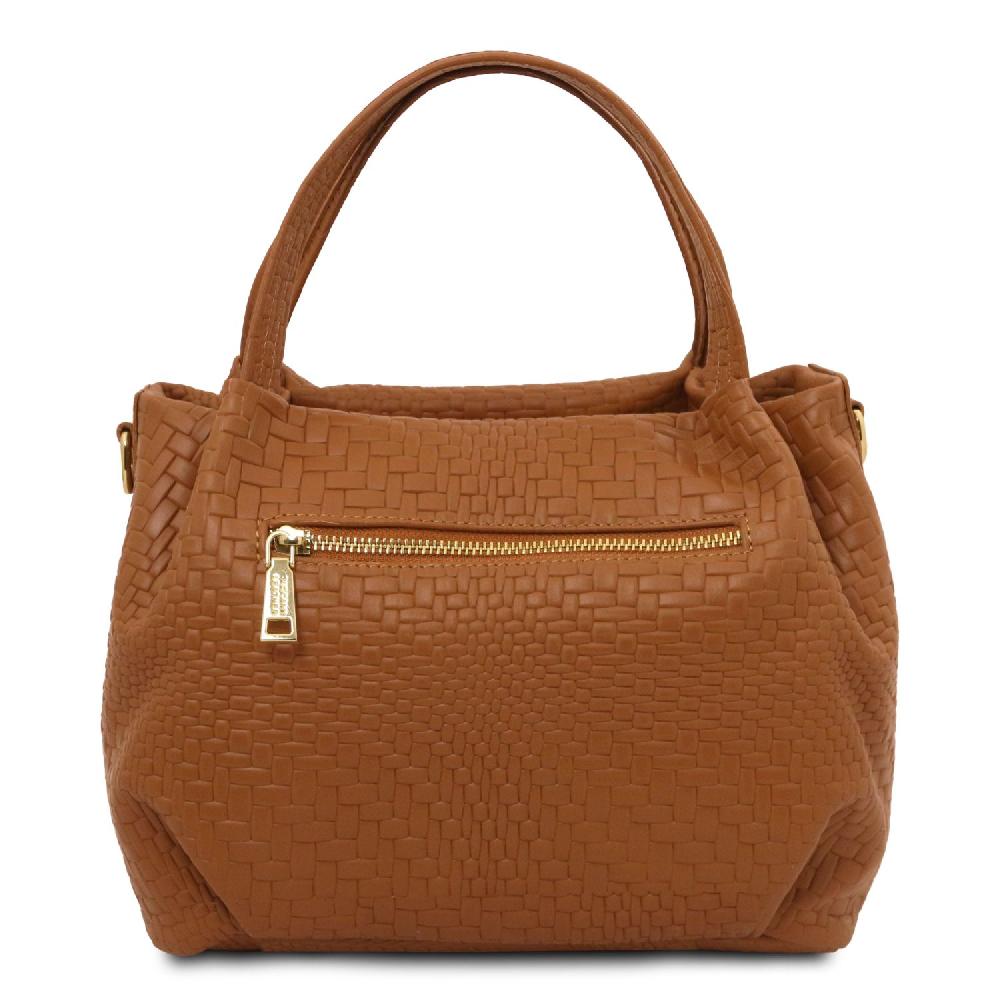 Tuscany Leather Borsa a Mano in Pelle Morbida Stampa Intrecciata Qualità