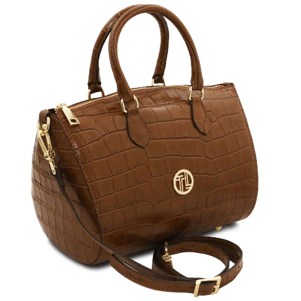 Tuscany Leather Bauletto in Pelle Stampa Cocco Promozione