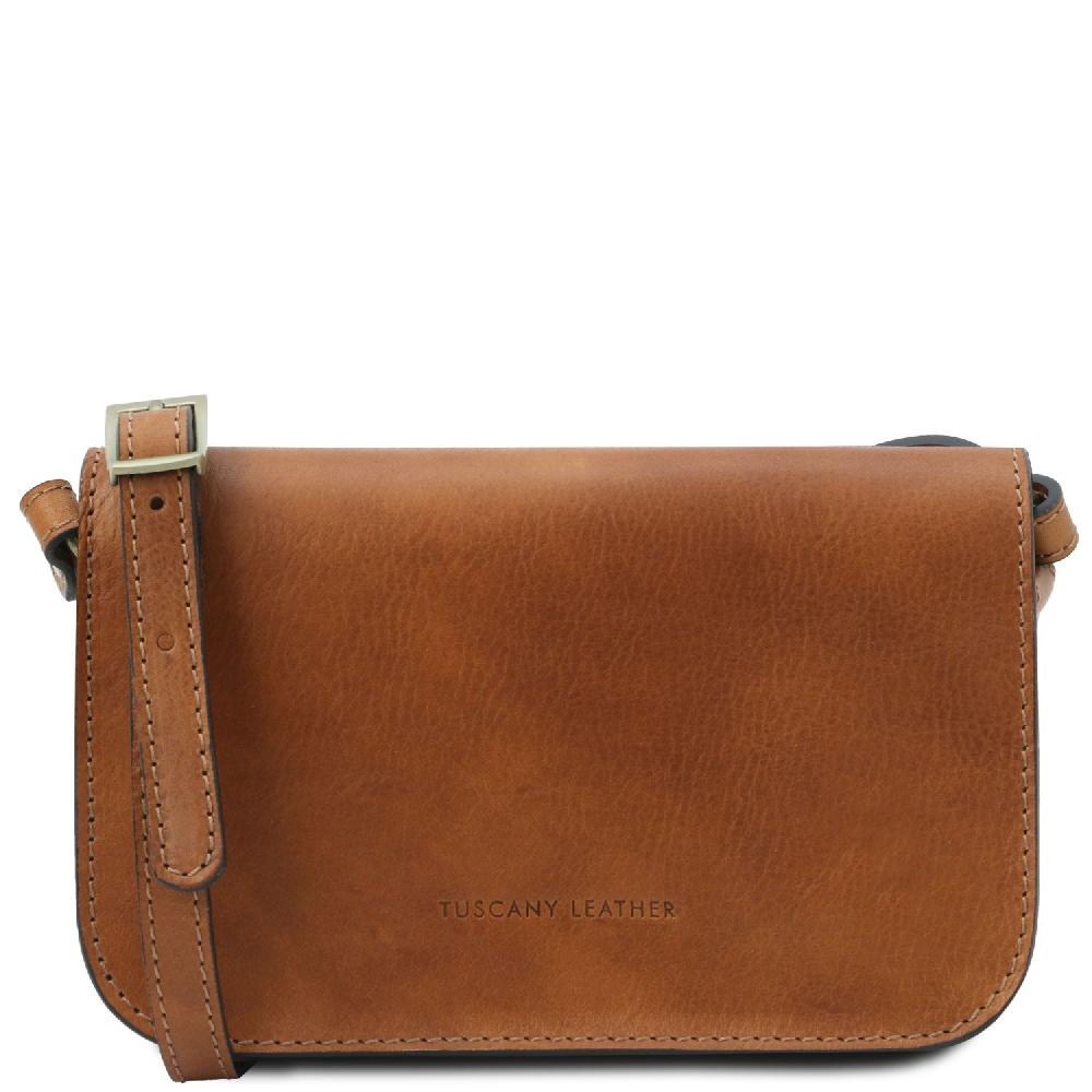 Tuscany Leather Tracollina in Pelle con Pattella Vendita Calda