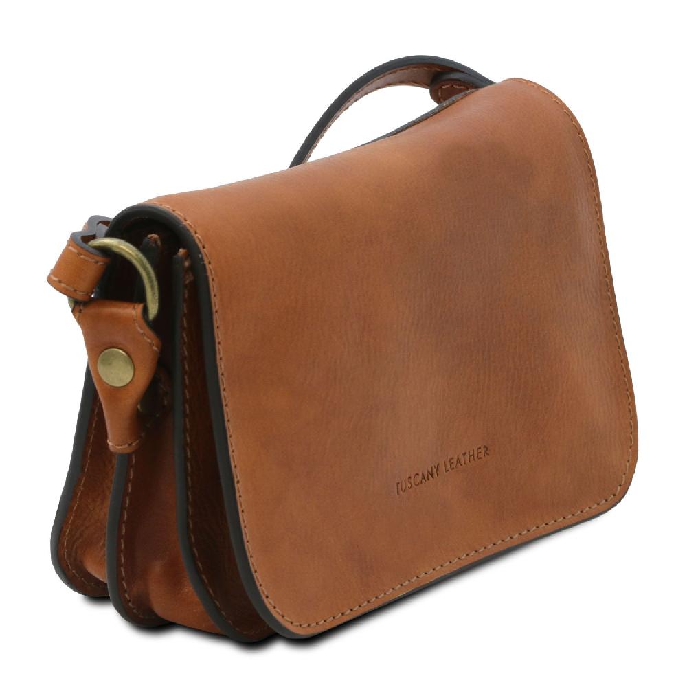 Tuscany Leather Tracollina in Pelle con Pattella Vendita Calda