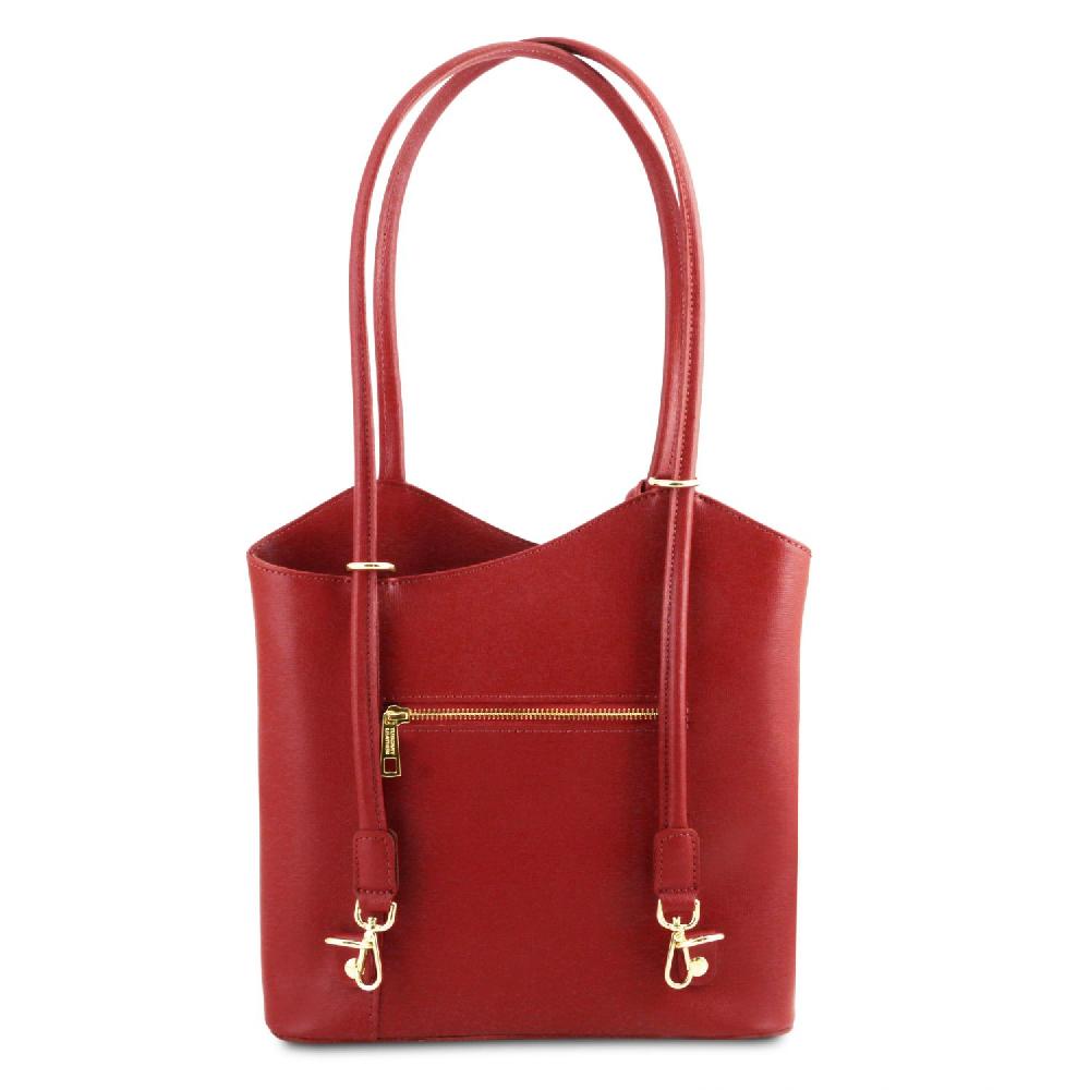 Tuscany Leather Borsa Donna Convertibile a Zaino in Pelle Saffiano Moda
