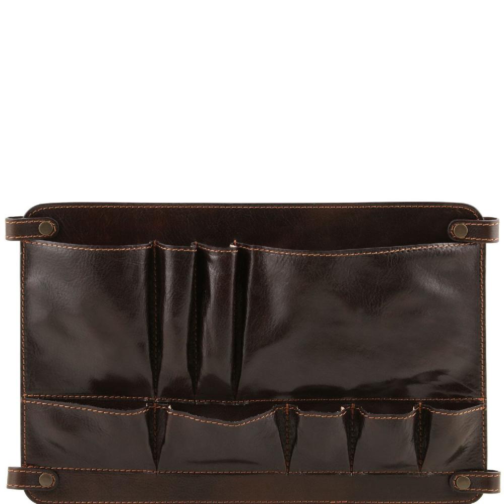 Tuscany Leather Modulo Multifunzione in Pelle con Tasche Sconto di tempo limitato