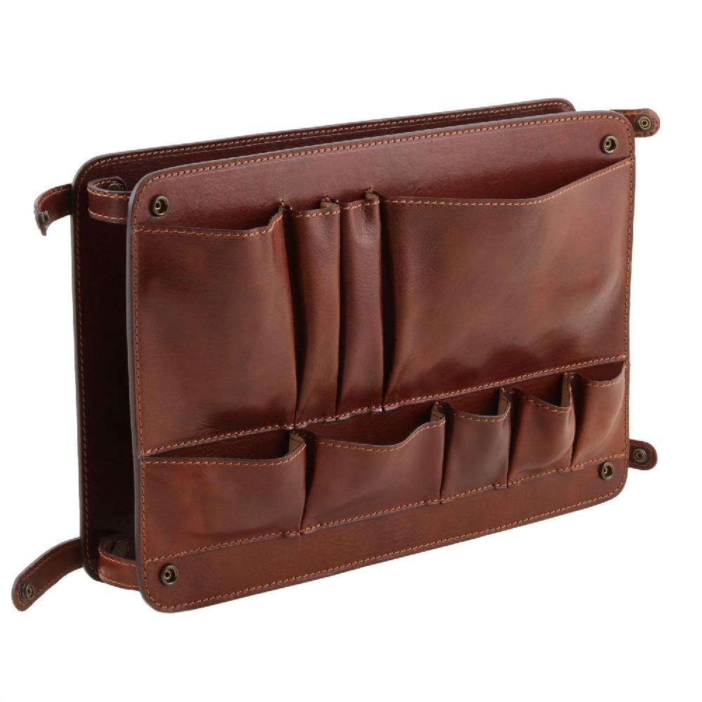 Tuscany Leather Modulo Multifunzione in Pelle con Tasche Sconto di tempo limitato