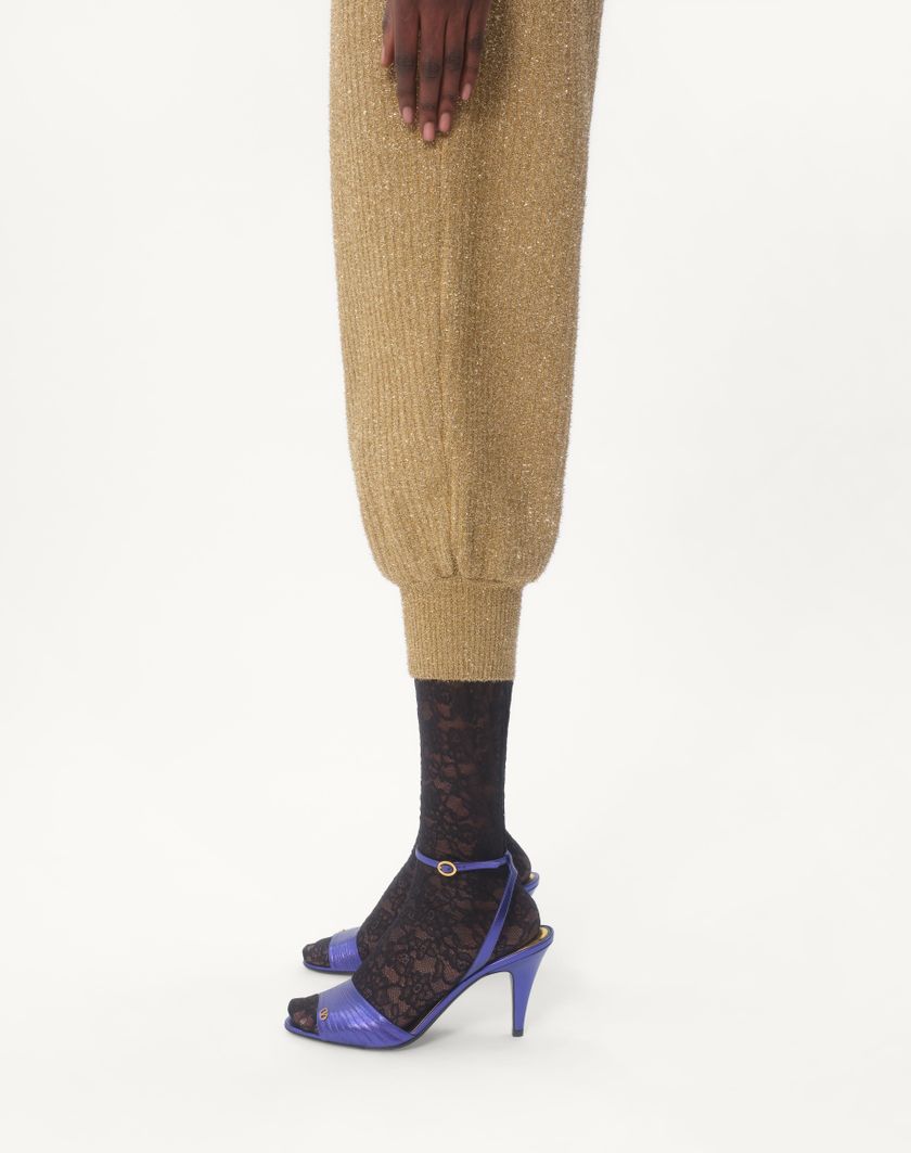 Valentino Handbags Pantaloni Di Maglia In Lurex per Donna in Oro | Valentino IT Shopping Online