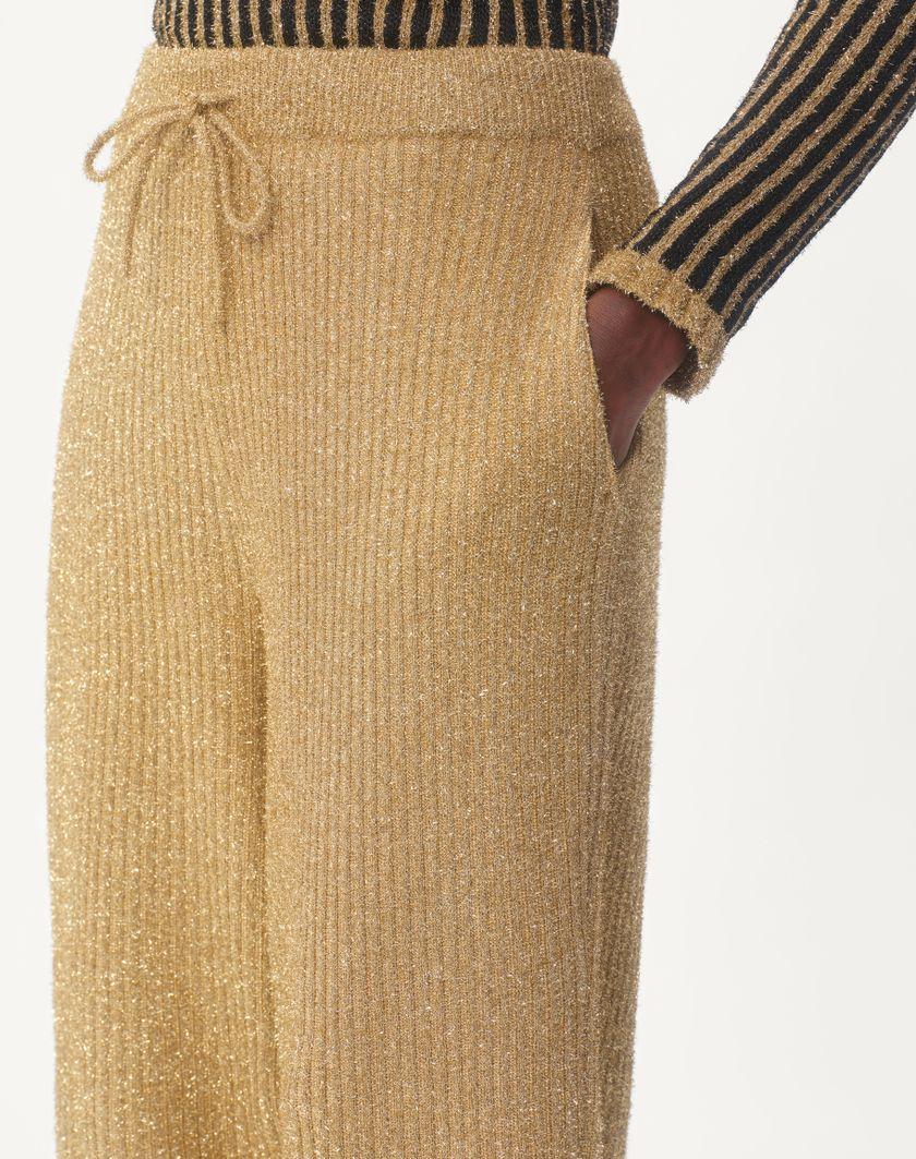 Valentino Handbags Pantaloni Di Maglia In Lurex per Donna in Oro | Valentino IT Shopping Online