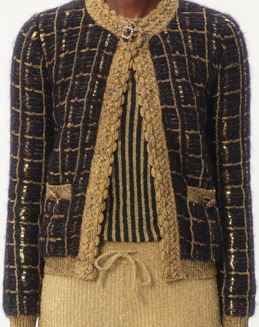 Valentino Handbags Giacca Di Maglia In Mohair E Paillettes per Donna in Nero/oro | Valentino IT Convenienza