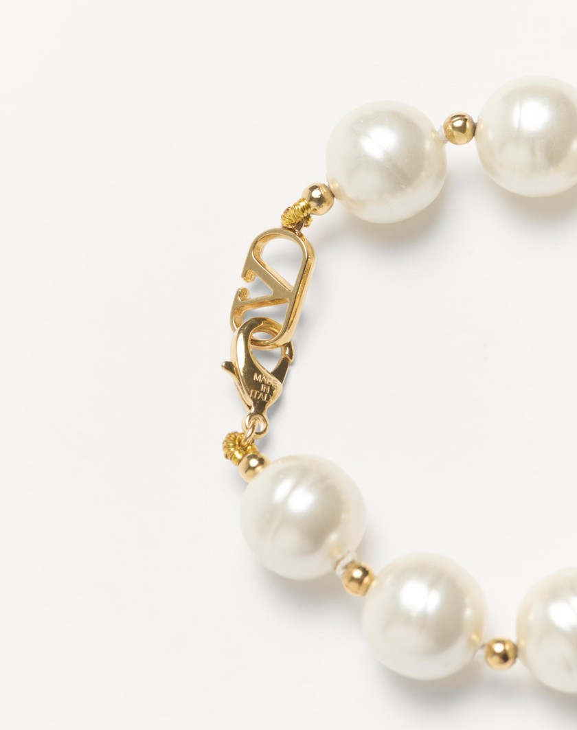 Valentino Handbags Bracciale Coeur Royal In Metallo Smalto Perla E Cristalli Swarovski® per Donna in Multicolor | Valentino IT Affare Del Giorno