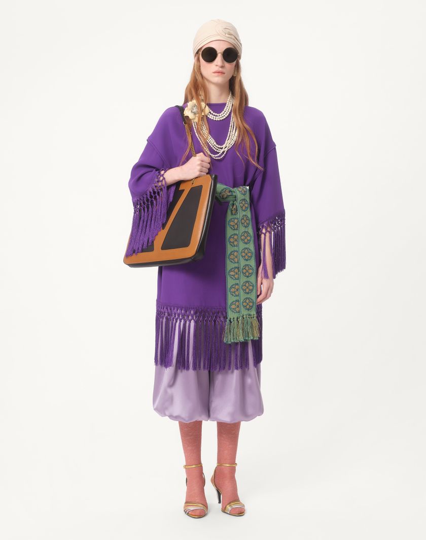 Valentino Handbags Abito In Cady Couture per Donna in Violet | Valentino IT Saldi Di Fabbrica