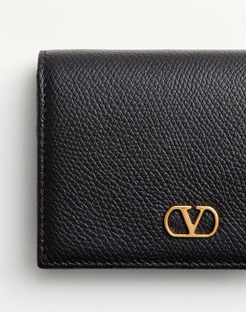 Valentino Handbags Portafoglio Vlogo Signature In Vitello Granato per Donna in Nero | Valentino IT In Saldo